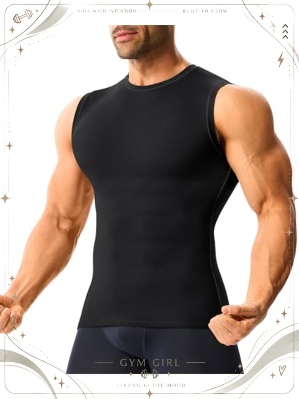 Men's Compression Tank Top Sleeveless Muscle Shirt Slim Fit Gym Workout Base